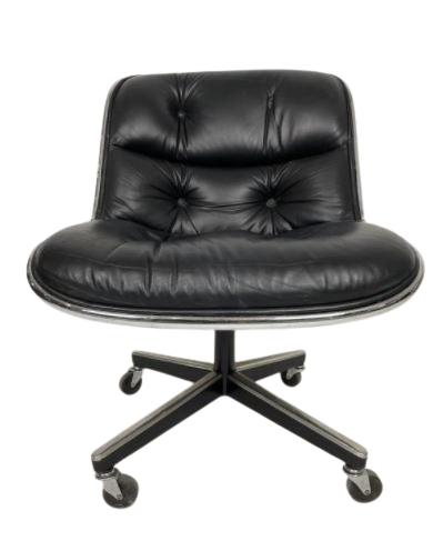 KNOLL POLLOCK EXECUTIVE LEATHER LOUNGE CHAIR (1 of 4)