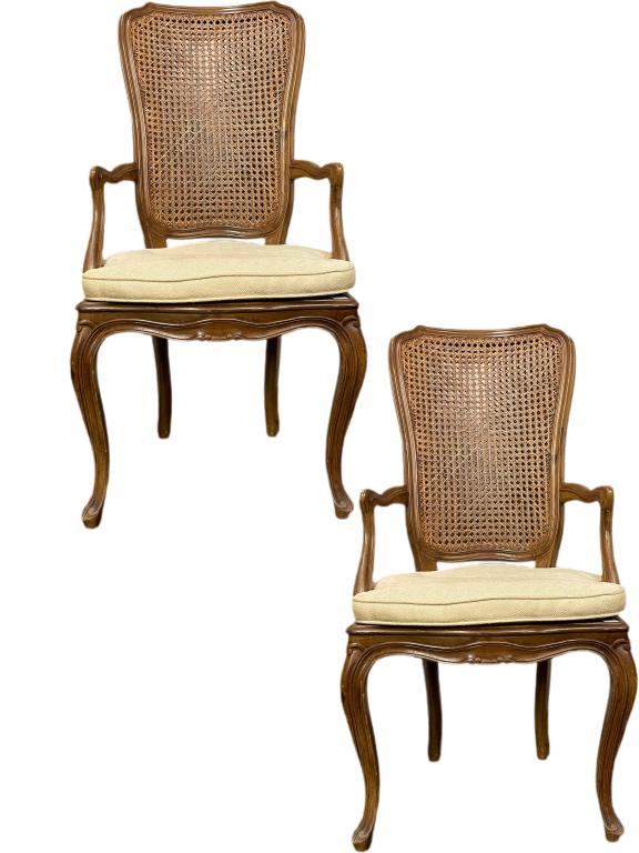 PAIR OF  ITALIAN CANE BACK DINING CHAIRS 45" (1 of 7)