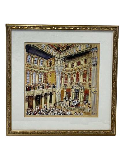 MICHAEL MERON " THE SYNAGOGUE OF ROME" PRINT 14": MICHAEL MERON " THE SYNAGOGUE OF ROME" PRINT -14" X 14" APPROX TO FRAME -VERY GOOD CONDITION-DP12221