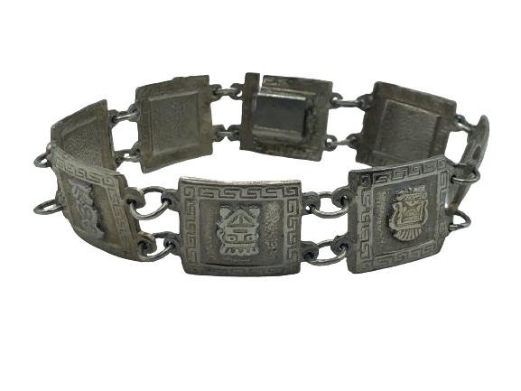 VTG 900 SILVER MEXICAN MODERNIST PANEL LINK BRACET (1 of 2)