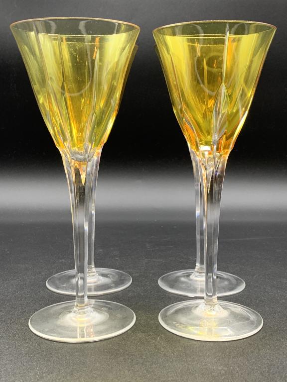 VTG SET OF 4 FOSTERIA GLASS WINE GLASSES: VTG SET OF 4 FOSTERIA GLASS WINE GLASSES -VERY GOOD CONDITION. NO CHIPS OR CRACKS
