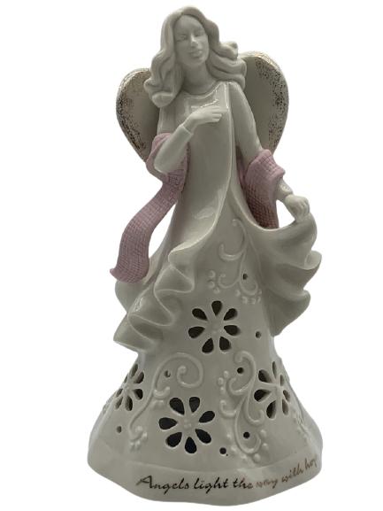 LENOX "GIFT OF GRACE " ANGEL LIGHT THE WAY W/ HOPE: LENOX "GIFT OF GRACE " ANGEL LIGHT THE WAY W/ HOPE -VERY GOOD CONDITION. NO CHIPS OR CRACKS