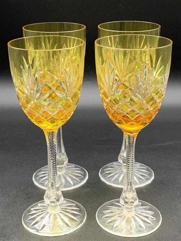 4 VTG FOSTERIA WINE GLASSES 9" H: 4 VTG FOSTERIA WINE GLASSES 9" H -NO CHIPS OR CRACKS