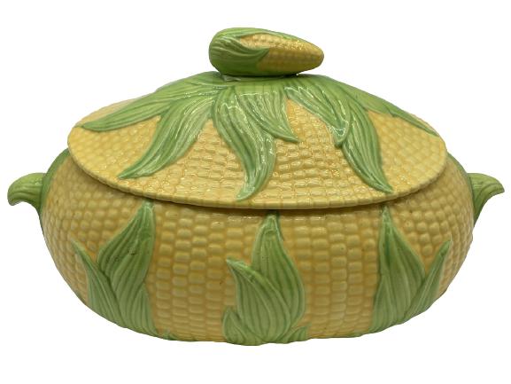VTG HANDMADE CORN COVERED CASSEROLE DISH (1 of 6)