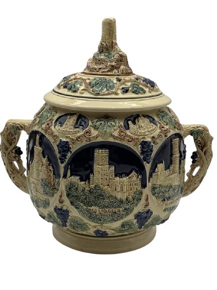 VTG HANDPAINTED POTTERY COVERED CASSEROLE (1 of 6)