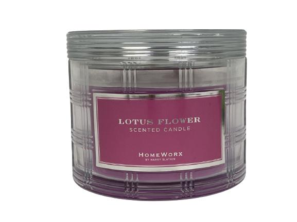 NEW! HOMEWORX LOTUS FLOWER SCENTED CANDLE: NEW! HOMEWORX BY HARRY SLATKIN SCENTED CANDLE-LOTUS FLOWER-NEW UNUSED CONDITION WITH ORIGINAL PACKAGING INTACT-DP12221