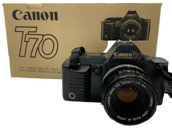 CANON T70 50MM CAMERA WITH ZOOM LENS (1 of 6)