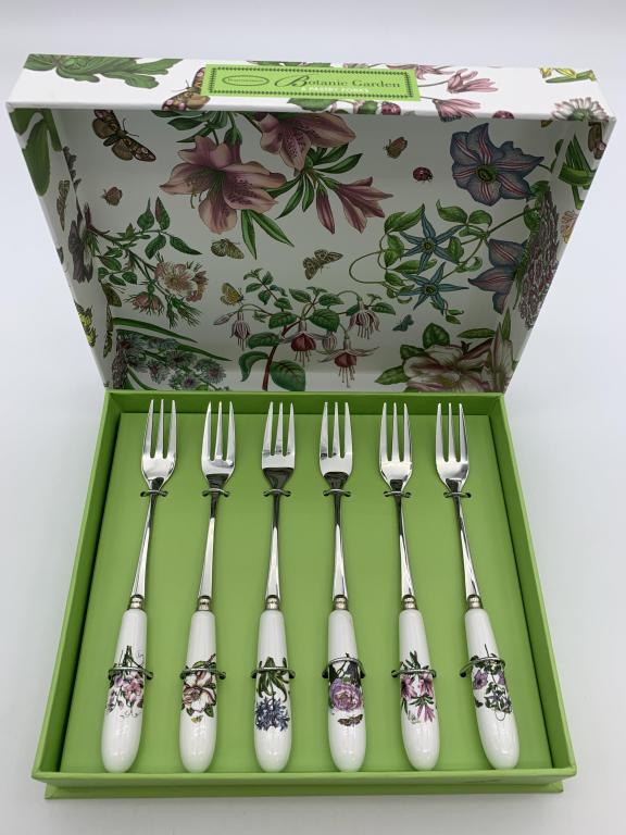 PORTMEIRION BOTANIC GARDEN SET OF 6 PASTRY FORKS (1 of 9)