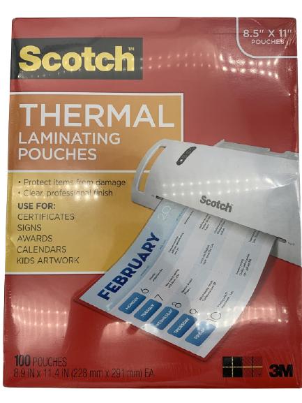SCOTCH THERMAL LAMINATING POUCHES 8.5" X 11" (1 of 2)
