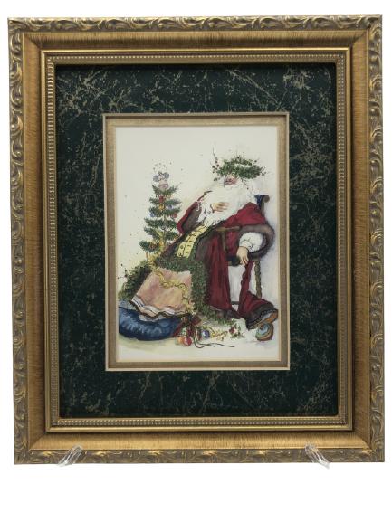 PEGGY ABRAMS RESTING SANTA PORTRAIT: PEGGY ABRAMS RESTING SANTA PORTRAIT-VERY GOOD CONDITION-JD120121