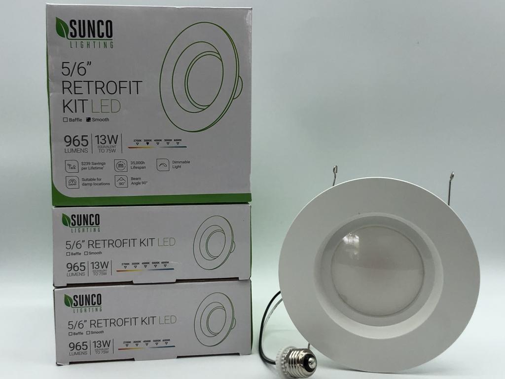 SUNCO LIGHTING SET OF 3 5/6" RETROFIT KIT LED (1 of 3)