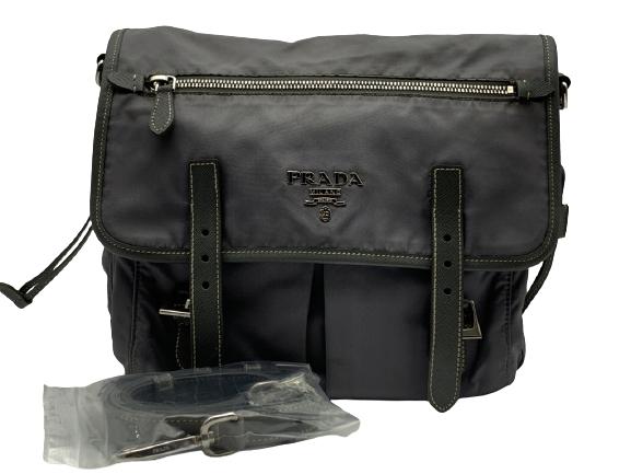 VTG PRADA GRAY TESSUTO NYLON MESSENGER BAG (1 of 10)
