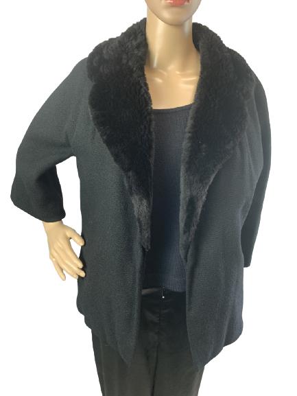 BLACK FUR COLLAR JACKET (1 of 3)