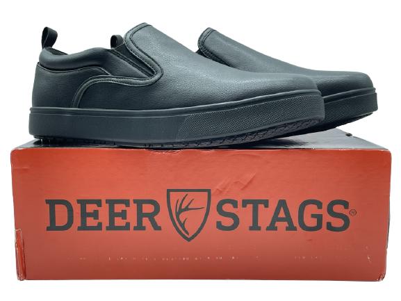 NEW! DEER STAG "DEPOT" SLIP ON WORK SHOE SIZE 10.5: NEW! DEER STAG SIZE 10.5 "DEPOT" SLIP ON WORK SHOE SNEAKER-STYLE-TMVG-BLK