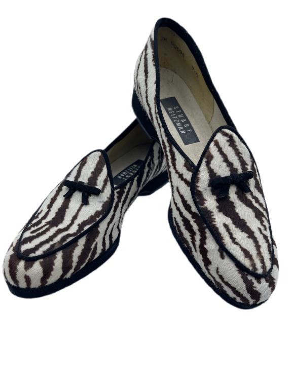 STUART WEITZMAN ZEBRA LADIES FLATS SZ 8 1/2: STUART WEITZMAN ZEBRA LADIES FLATS SZ 8 1/2