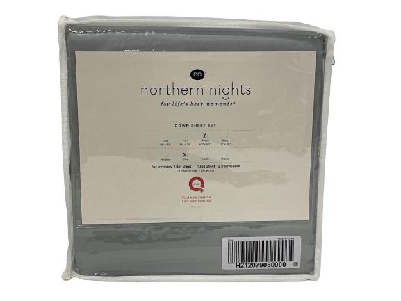 NEW! NORTHERN LIGHTS GREY DOWN SHEET SET QUEEN (1 of 3)
