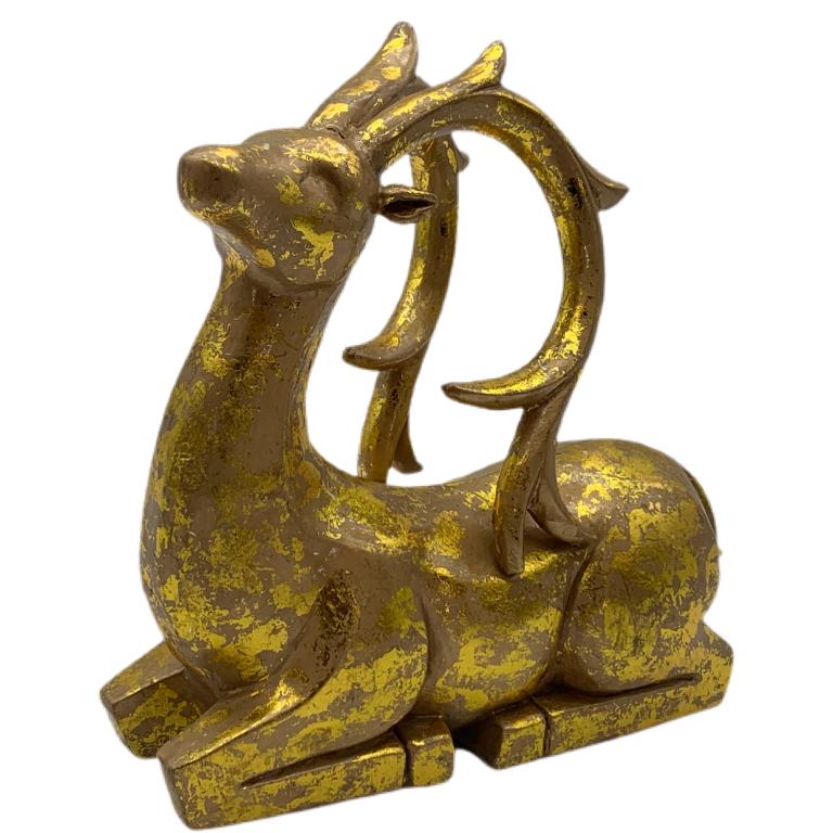 GOLD CHRISTMAS RAINDEER FIGURE 9" (1 of 5)