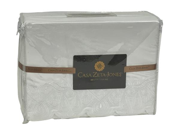 NEW CASA ZETA JONES WHITE 4 PIECE SHEET SET QUEEN (1 of 2)
