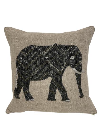 ARHAUS CHEVRON BEADED ELEPHANT EMBROIDERED PILLOW: ARHAUS CHEVRON BEADED ELEPHANT EMBROIDERED PILLOW NWT -2 OF 2 -ORIGINALLY $119.00 TAG INTACT-17" X 16" APPROX-NEW WITH TAGS