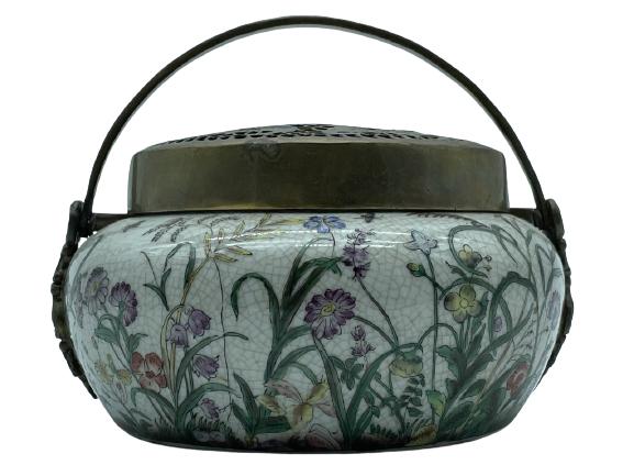 CASTILIAN PORCELAIN & BRASS INCENSE URN 6" (1 of 7)