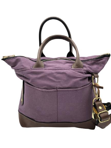 NEW R RIVETER PURPLE CANVAS LEATHER BAG WITH POUCH (1 of 6)
