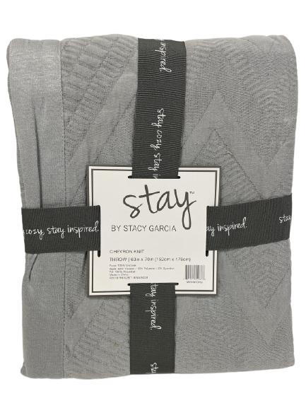 NEW! STAY GRAY CHEVRON KNIT THROW BLANKET 60" (1 of 2)