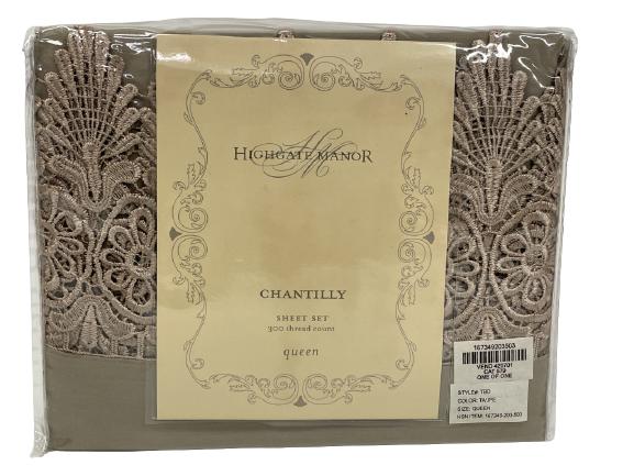 NEW! HIGHGATE MANOR TAUPE QUEEN SIZE SHEET SET (1 of 2)