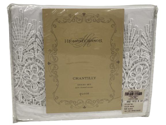 NEW! HIGHGATE MANOR WHITE QUEEN SIZE SHEET SET (1 of 2)