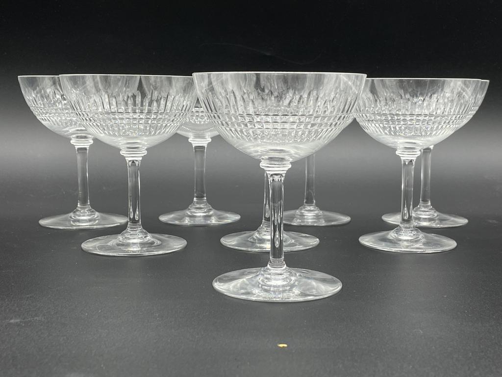 8 BACCARAT CRYSTAL NANCY COUPE GLASSES 5" (1 of 7)