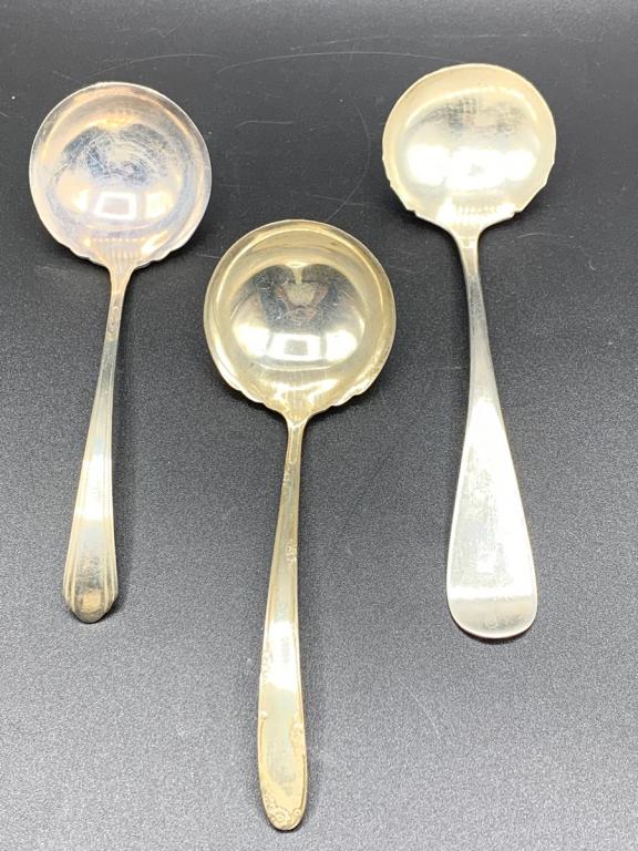 3 VINTAGE STERLING SILVER LADLE SERVING SPOONS 92G (1 of 8)