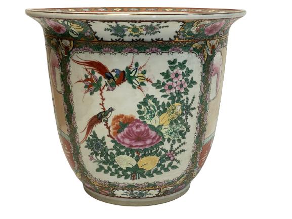 VINTAGE CHINESE FAMILLE ROSE STYLE PLANTER 14" (1 of 4)