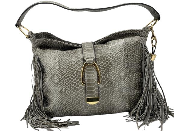 NEW G.I.L.I. SNAKESKIN LEATHER SHOULDER BAG (1 of 6)