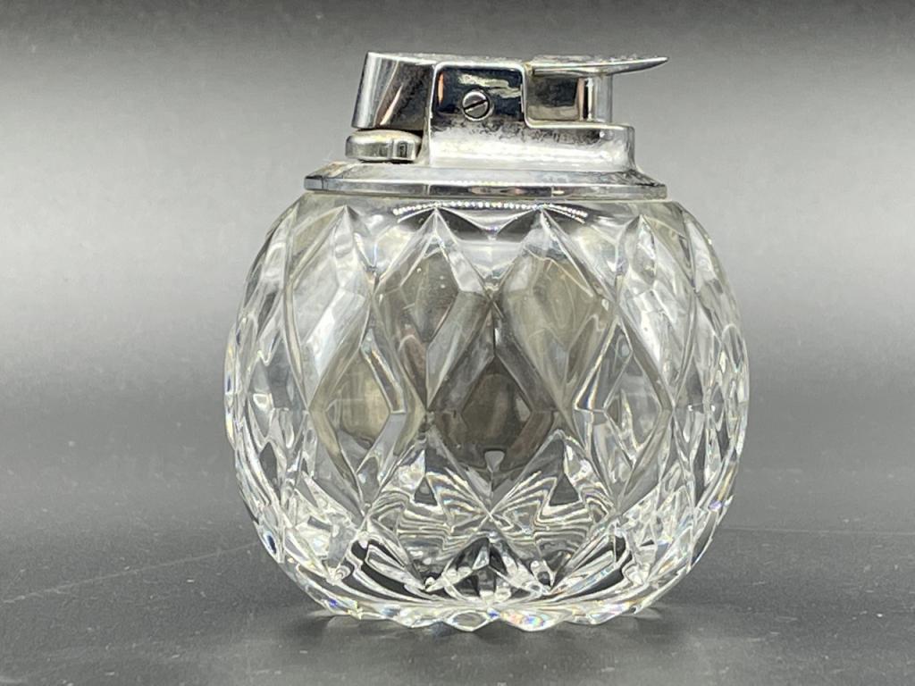 VINTAGE WATERFORD CRYSTAL STYLE TABLE LIGHTER 3" (1 of 4)