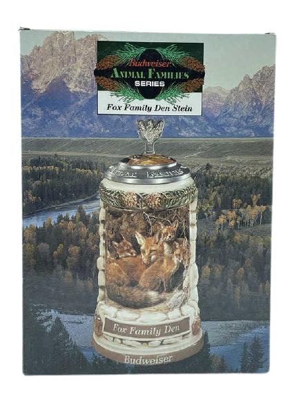 1992 BUDWEISER ANIMAL SERIES FOX BEER STEIN IN BOX (1 of 4)