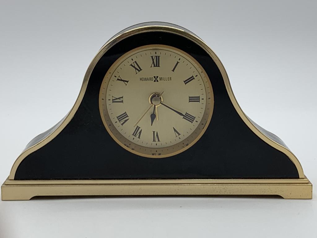 HOWARD MILLER BLACK/GOLD DESK CLOCK (1 of 5)