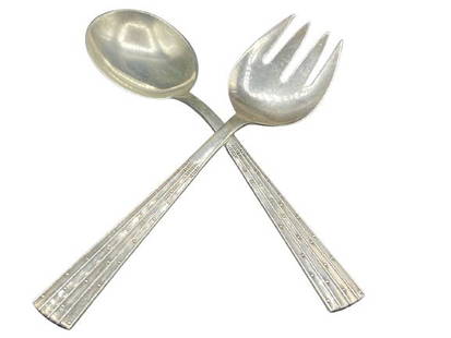 O.MOGENSEN DANISH MODERN ANTIK CHAMPAGNE SERVING: VINTAGE DANISH MODERN ORLA VAGN MOGENSENS ANTIK CHAMPAGNE PATTERN STERLING SILVER SERVING PIECES-214.04G