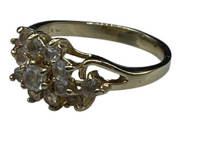 14K GOLD FLOWER RING SZ 6 2.1 G: 14K GOLD FLOWER RING SZ 6 -2.1 G