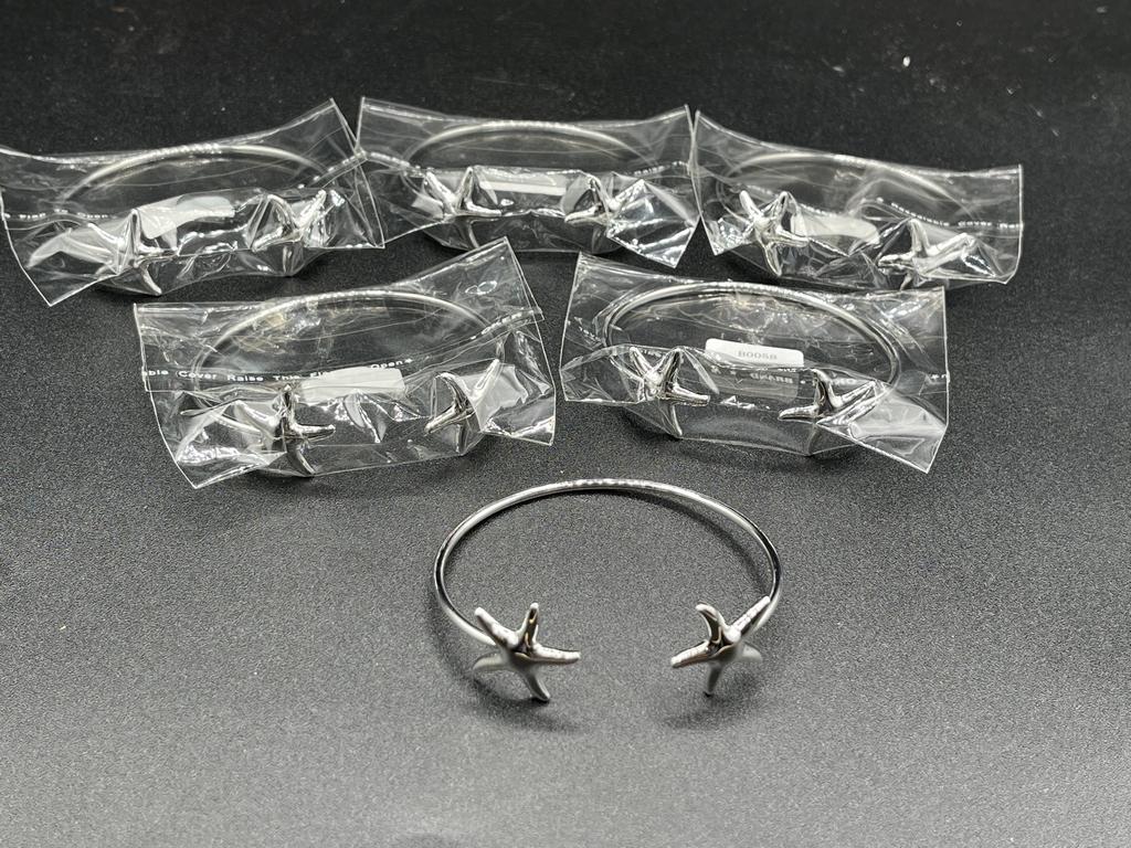NEW! 6 FASHION JEWELRY SILVER STAR FISH BRACELETS: NEW! 6 FASHION JEWELRY SILVER STAR FISH BRACELETS