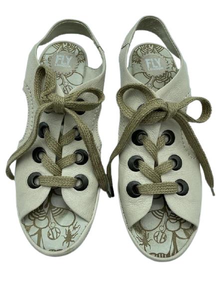 FLY LONDON YLVA OFF WHITE SANDAL SZ 10/41: FLY LONDON YLVA OFF WHITE SANDAL SZ 10/41