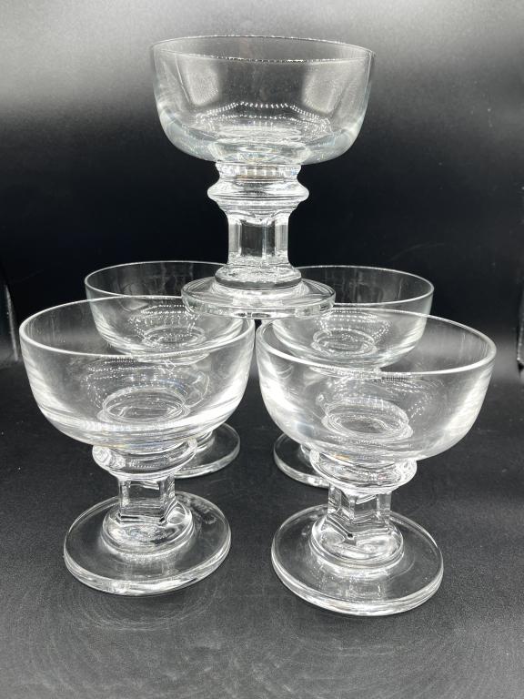 5 DANSK DESIGNS "CARLA" CHAMPAGNE SHERBERT GLASSES: 5 DANSK DESIGNS "CARLA" CHAMPAGNE SHERBERT GLASSES-NO CHIPS OR CRACKS-VERY GOOD CONDITION