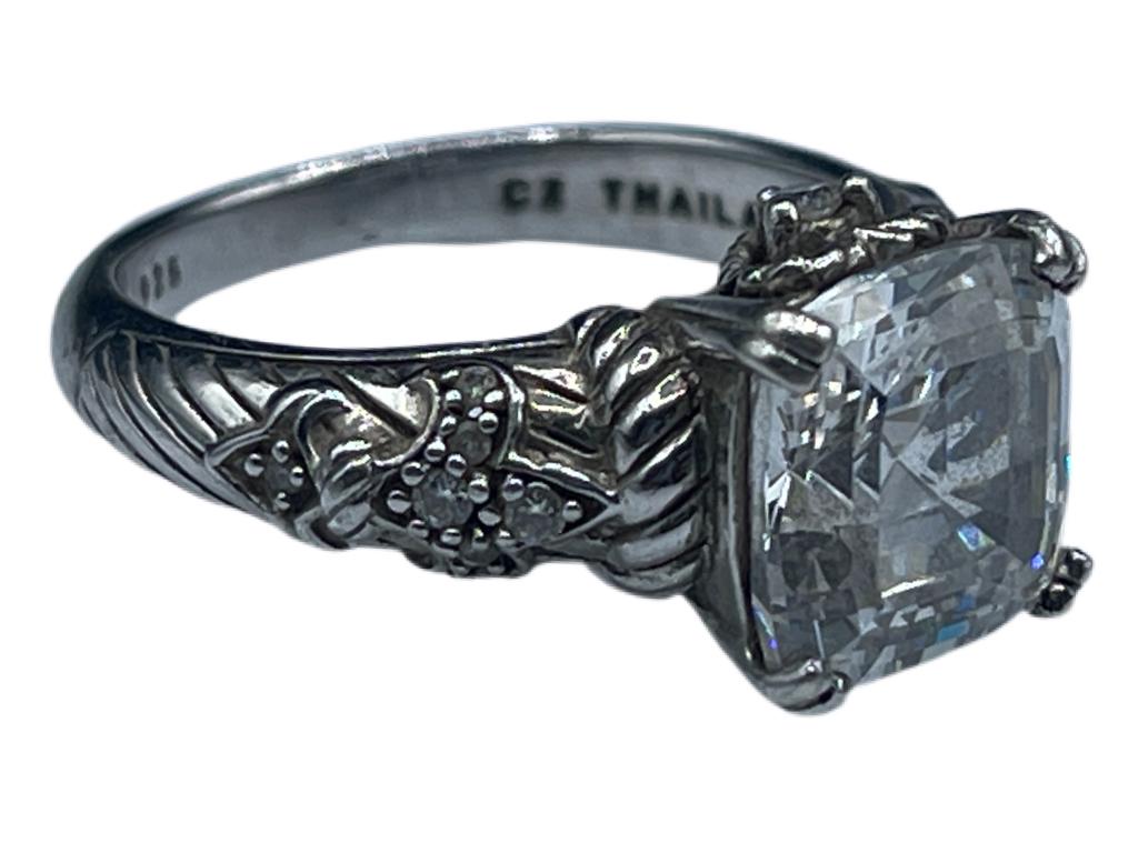 JUDITH RIPKA STERLING SILVER CUBIC ZIRCONIA RING (1 of 4)