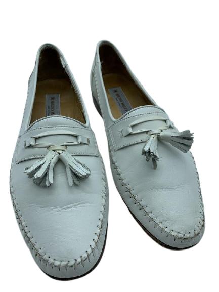 BRUNO MAGLI TARGA WHITE LEATHER LOAFERS SZ 10: BRUNO MAGLI TARGA WHITE LEATHER LOAFERS SZ 10