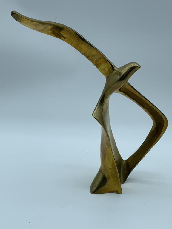 VINTAGE BRASS BIRD STATUE (1 of 4)