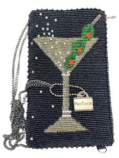 NEW!  MARY FRANCIS "MARTINI" CROSSBODY BEADED BAG: NEW! MARY FRANCIS "MARTINI" CROSSBODY BEADED BAG