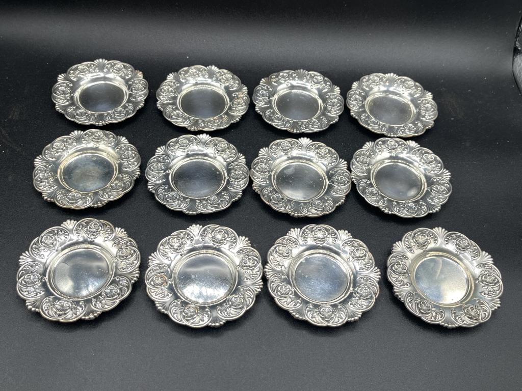 VINTAGE STERLING SILVER SALT DISHES 181.5 G (1 of 5)