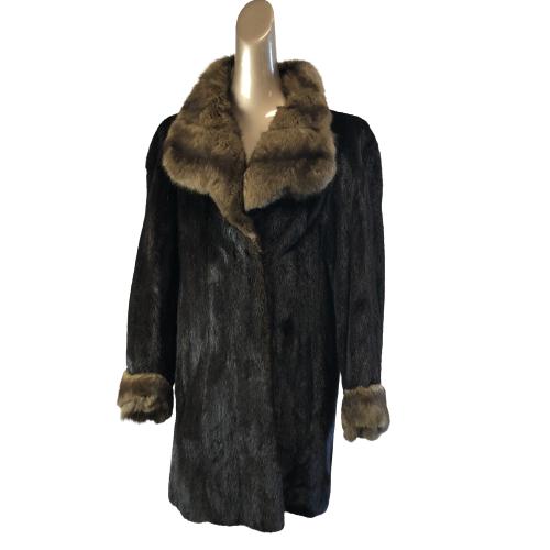 ELEGANT PATCHIN MINK FUR COAT WITH SABLE TRIM (1 of 7)