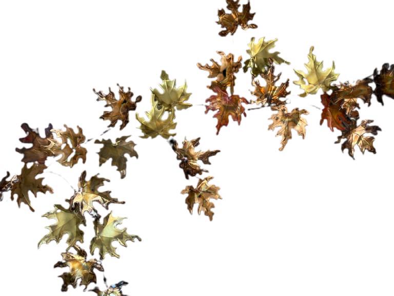 CURTIS JERE METAL FALL LEAVES WALL SCULPTURE 60" (1 of 5)