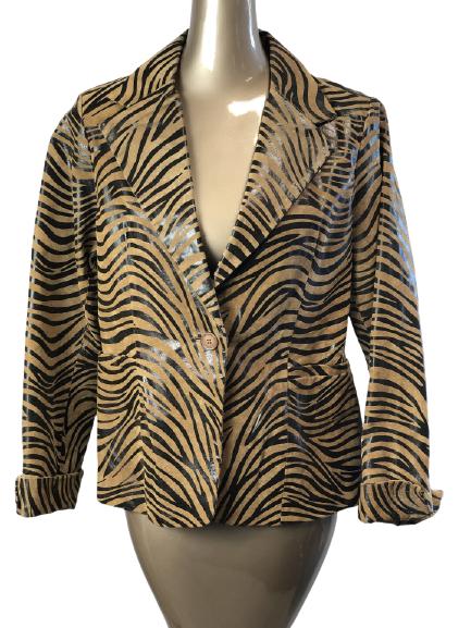 DIVITA ZEBRA INSPIRED FUR JACKET SZ 12 (1 of 3)