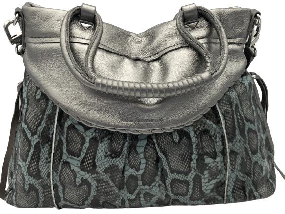 AIMEE KESTENBERG GRAY SNAKESKIN LEATHER HANDBAG (1 of 6)