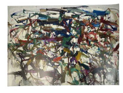 JOAN MITCHELL ABSTRACT LITHOGRAPH PRINT 23.5": JOAN MITCHELL ABSTRACT LITHOGRAPH PRINT-SIGNED IN PLATE-23.5" X 31" APPROX-VERY GOOD CONDITION-DP12022